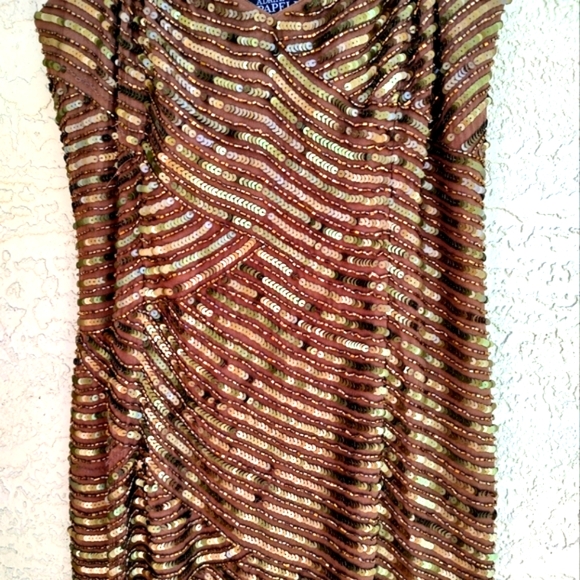 Adriana Pappell Bronze beaded strapless mini - Picture 4 of 11